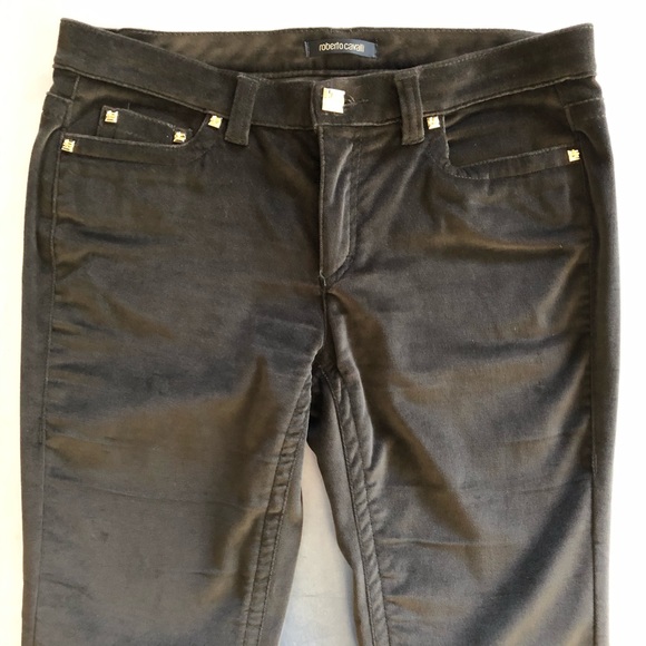 ⭐️Roberto Cavalli⭐️Velvet Straight Leg Italian Designer Velvet Jeans Wo's sz 8 - Picture 3 of 11